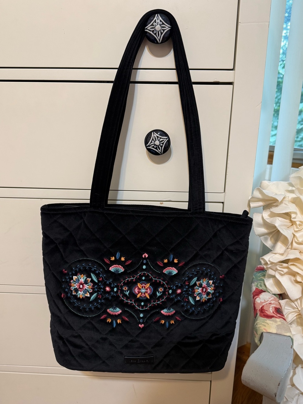 Vera Bradley Black Quilted Tote Bag